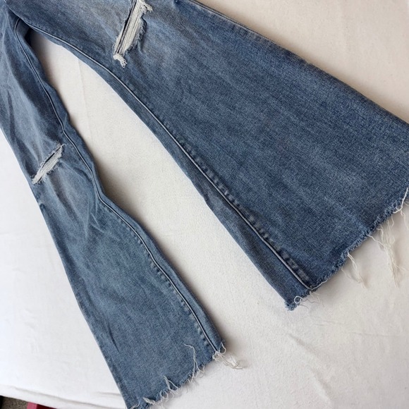 Flying Monkey Mid-Rise Flare Distressed Raw Hem Jeans BY4720L Blue Size 29 - Picture 5 of 12
